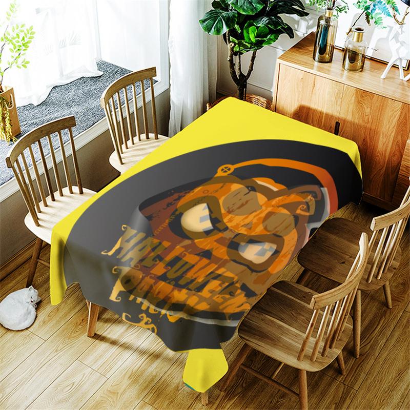 Halloween Kürbis Laterne Tischdecke Schädel Muster Für Kinder Polyester Komfortable Wasserdichte Tisch Tuch Abdeckung Für Home