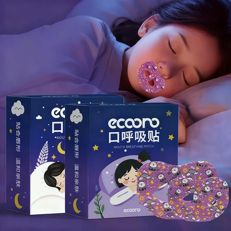 30Pcs Cartoon Anti Snoring Nose Breathing Improving Patch Mouth Closure Tape Sleep Aid Breathing Stickers Mouth Ease Sleep Tape