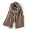 Women's 100% Pure Cashmere Scarf - 2024 Autumn/Winter Korean Style Tassel Knitted Shawl