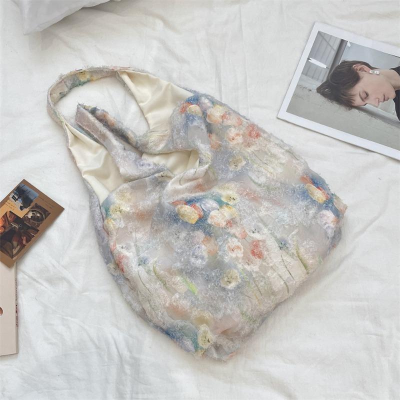 New lace fairy flower vest bag hand bag large capacity shoulder bag lazy wind armpit bag