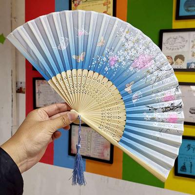 Folding Fan Ancient Style Chinese Style Bamboo Antique Folding Fan Fan Small Fan Student Gift Fan