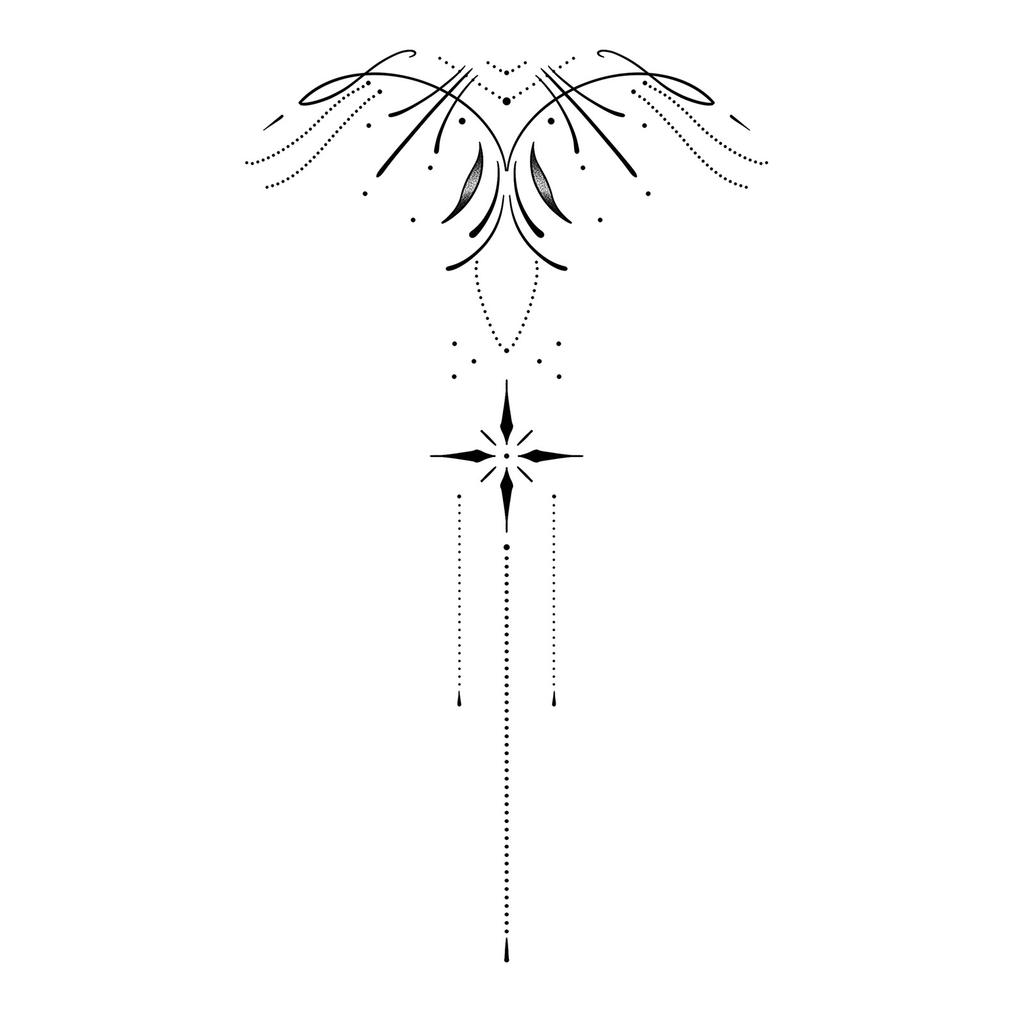 Advanced Sense Thorns Sun Moon Lotus Totem Crown Butterfly Love Flower Arm Waist Tattoo Sticker