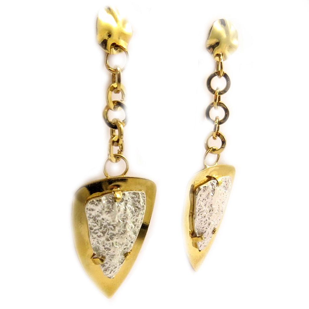 Les Trésors De Lily [D5600] - Náušnice 'Nelly' Designérské Zlaté / Stříbrné