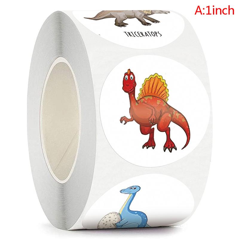 

500 шт./рулон Наградные наклейки с динозаврами Мотивационные поощрительные наклейки для детей