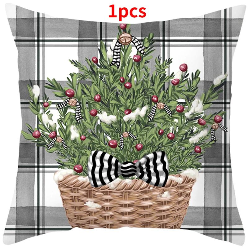 

45cm Merry Christmas Cushion Cover Pillowcase 2025 Christmas Decorations for Home Ornament New Year Christmas Decor 2025 Noel 45x45cm