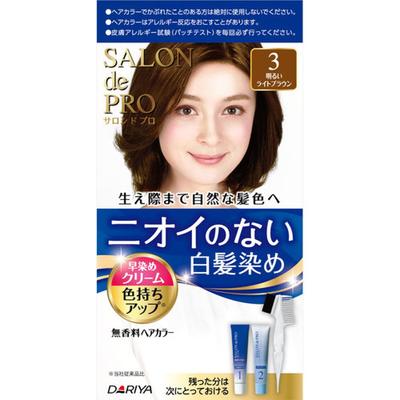 Salon De Pro Salon De Pro Unparfümierte Haarfarbe, schnell färbende Creme für graues Haar 3, Hellbraun 1