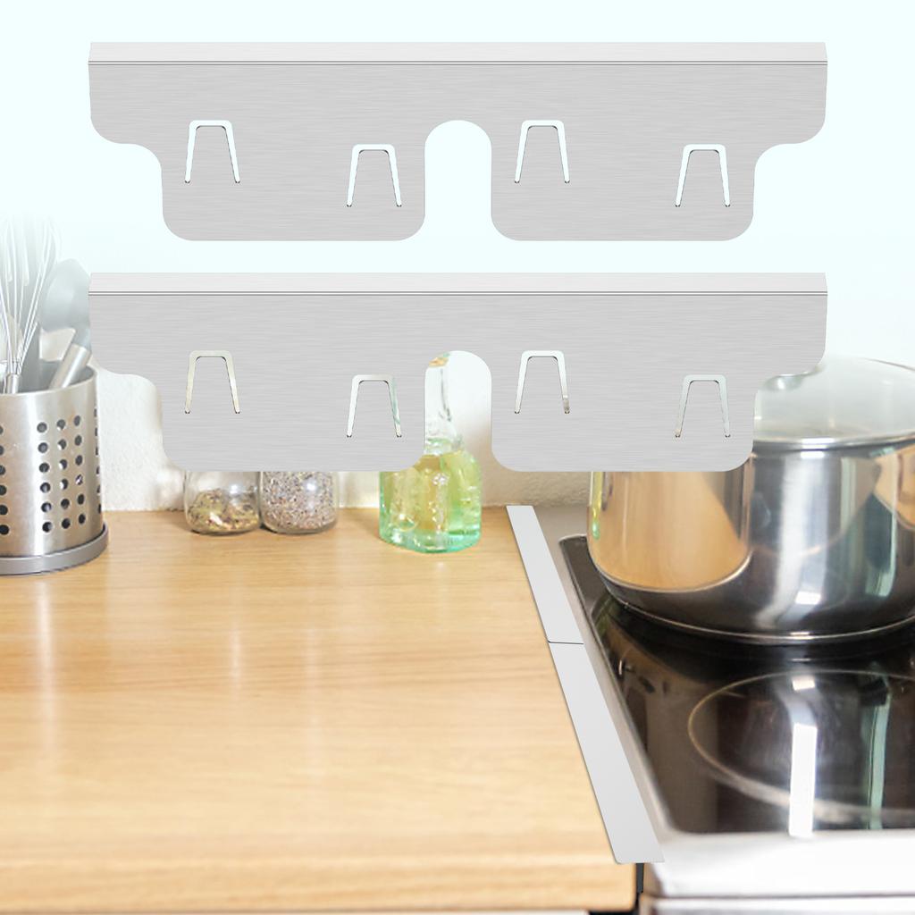 2Pcs Stainless Steel Stove Gap Covers Snug Fit Adjustable Length Oven Side Gap Fillers Anti Rust Heat Resistant Stove Counter