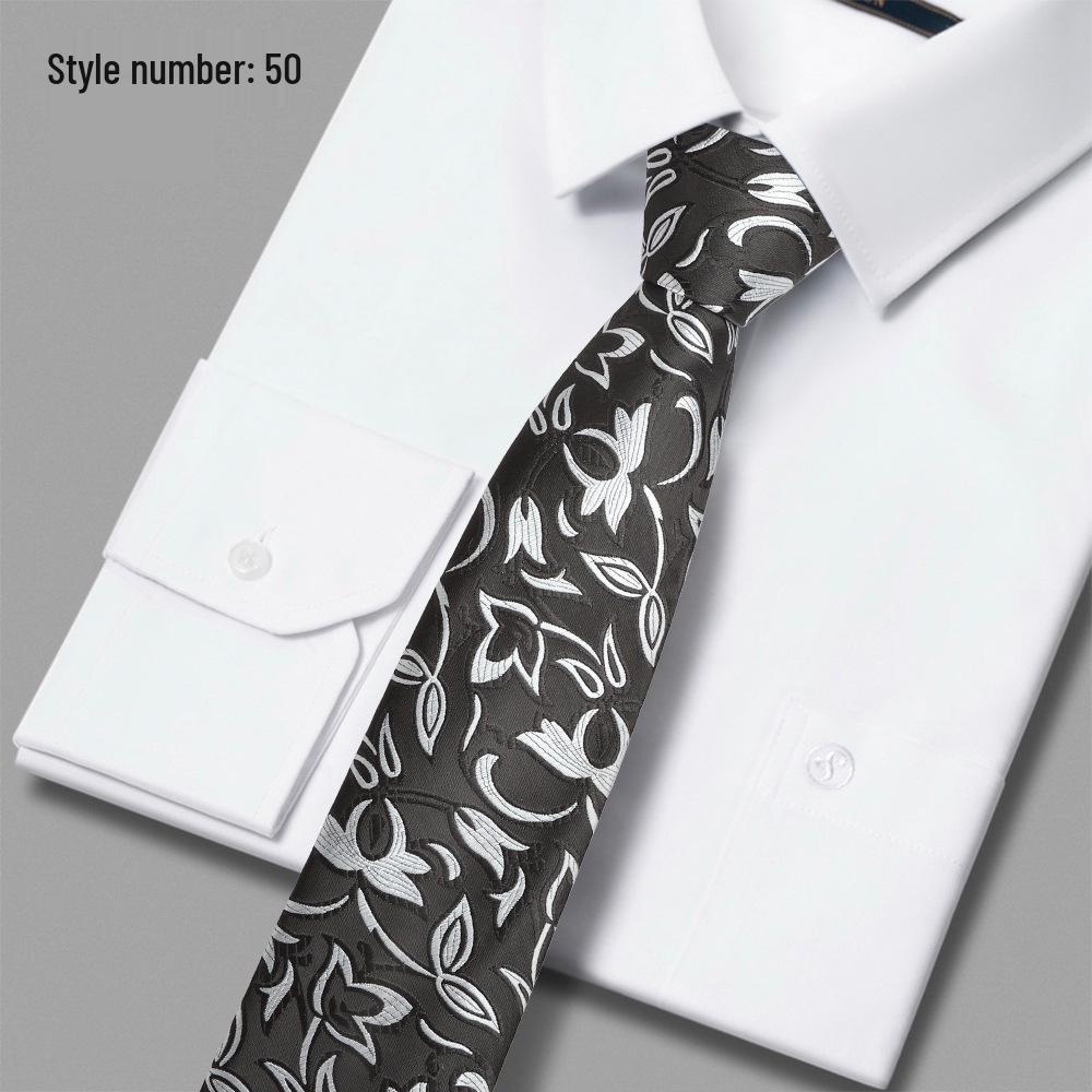 2025 New Men's 6cm Polyester Silk Business Casual Tie
