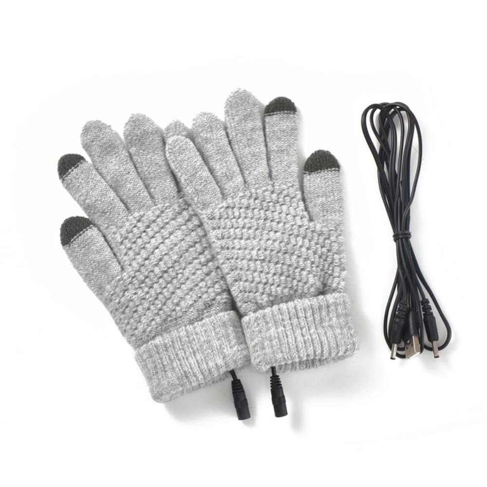 Fortykket berøringsskjerm Strikkede hansker Oppvarmede hansker Vinter Elektrisk vott Full Finger Warmer