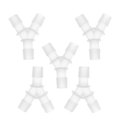 INFINAUTO 5/8" Car Vacuum Tube Connector 5/8" 3 Way Vacuum Line Fitting Plastic Transparent 5 Pcs