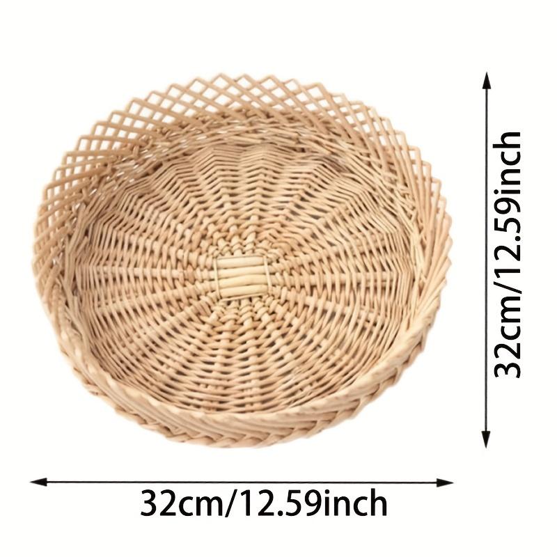 Vintage Rattan Willow Wicker Fruit Bowl Handmade Home Decor Dried Fruit Tray Bread Basket Snacks Sundries Basket