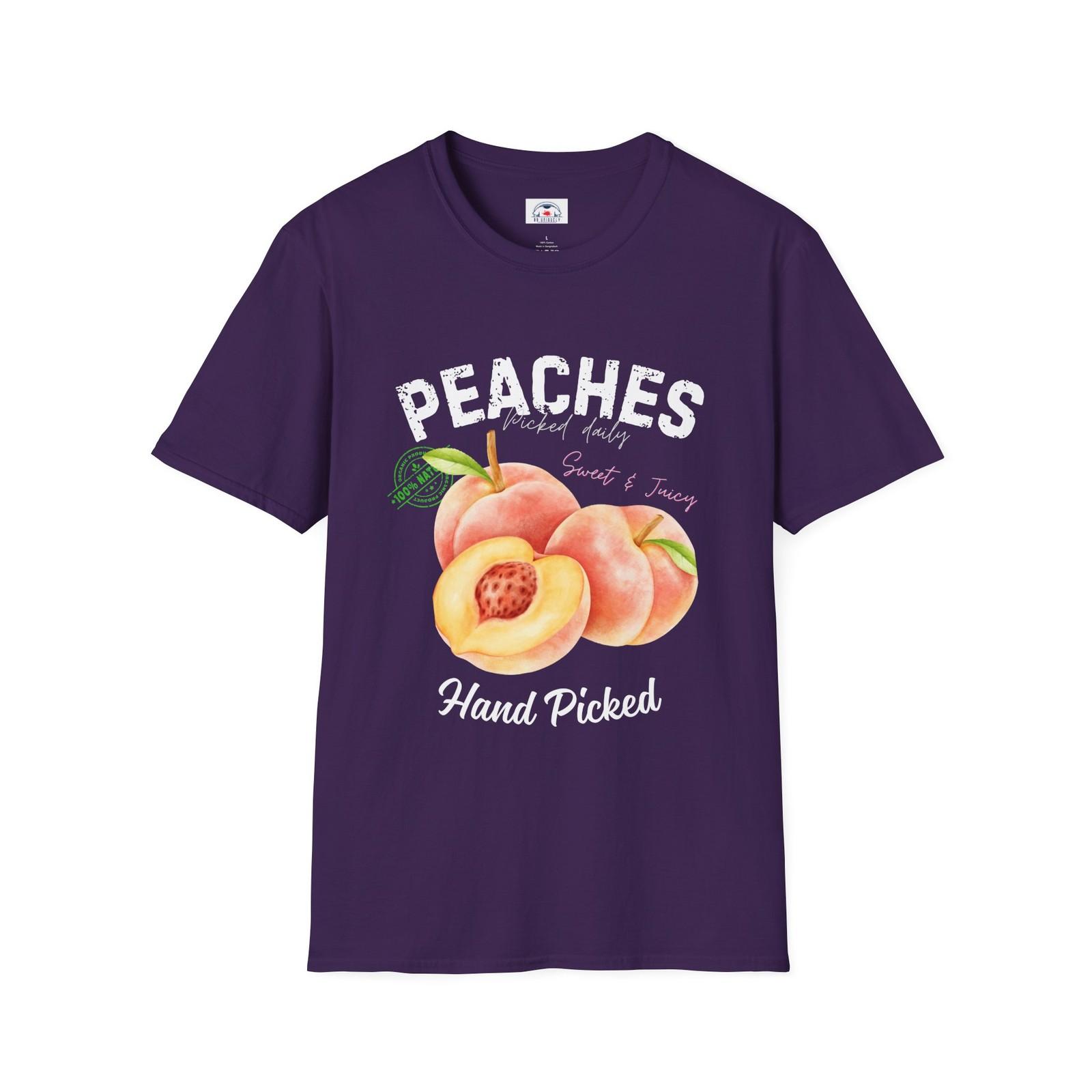 Peaches Vintage Unisex Softstyle T-Shirt Sweet & Juicy Summer Vibes Casual S