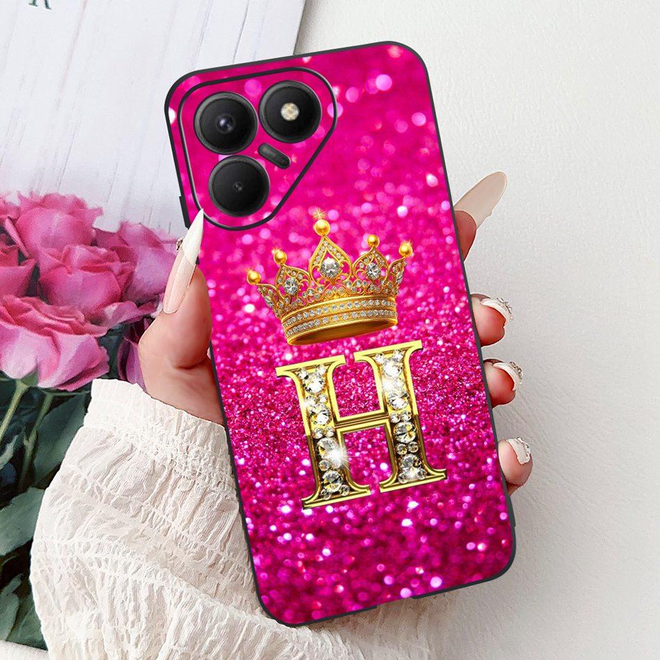 For Tecno Pova 7 5G Fashion Crown Letter Phone Case For Tecno LJ7 Pova7 Soft Silicone TPU Bumpers