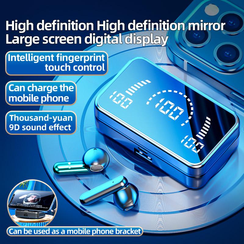 Wireless Bluetooth 5.2 Earphones Noise Reduction Headphones HiFi Stereo Headsets Touch Control Gaming Sports Earbuds