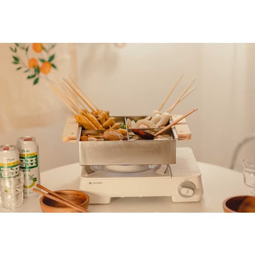 Dr.HOWS Cypress Steamer, 2-Tier Full Set, Made of Natural Cypress, Korean Steamer, Oden Pot, Hot Pot, 26cm X 26cm Large Capacity, Induction Compatible