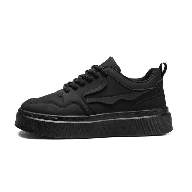 Fashion Men's Casual Shoes Light Mesh Breathable Sneakers 2024 New Lace-up Thick Sole Casual Board Footwear Fashionable Skateboard Shoes