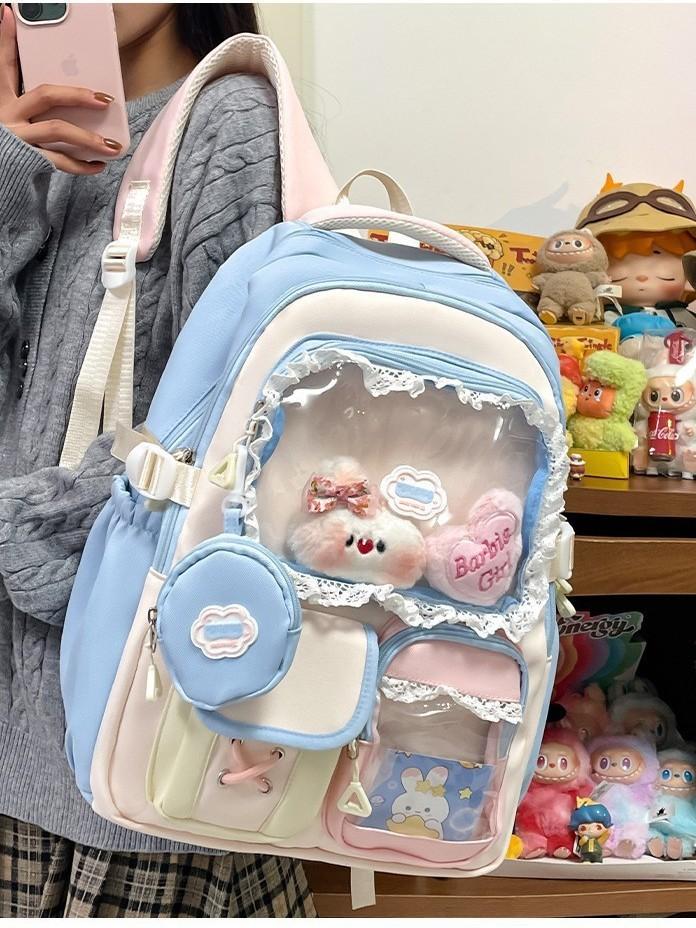 Kawaii Asian Style College Backpack With Padded Shoulder Straps For Teens