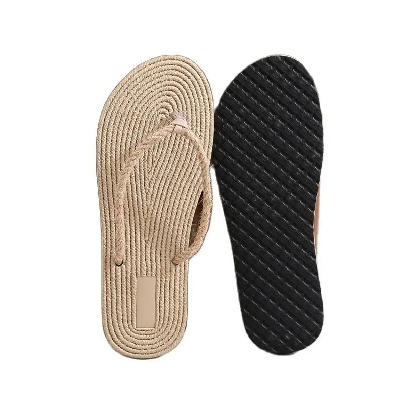 Fashion Fashion Summer Flip Flops Straw SandalsWomen Hotel Slippers Ladies Shoes Indoor Outdoor Flip-Flops Beach Flat Slides