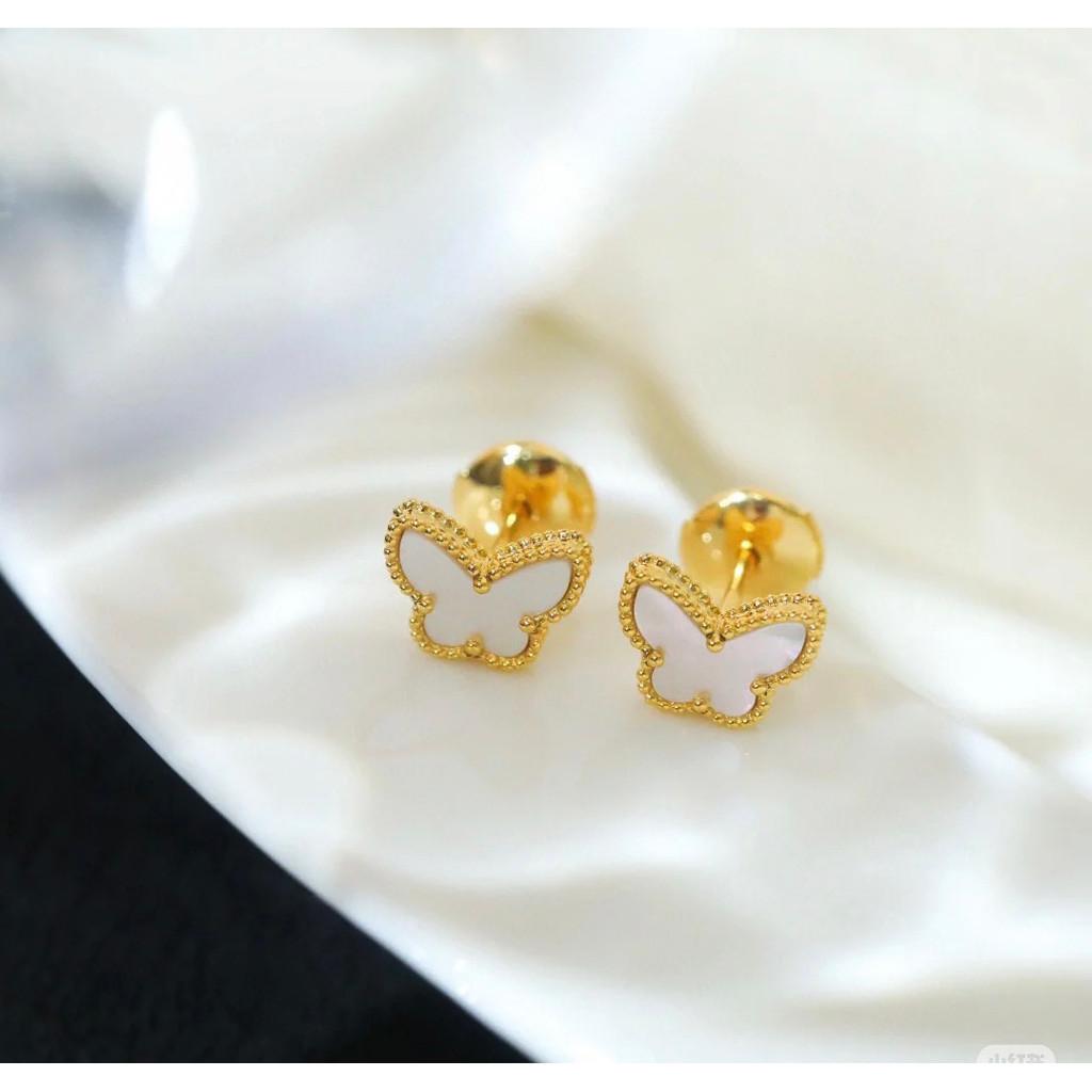 Clover Butterfly Earrings Paired with Flying Saucer Earplugs  Finely Crafted High Version, Anti Allergic Gift Jewelry