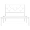 Metal Bed Frame with Headboard White 100x200 cm