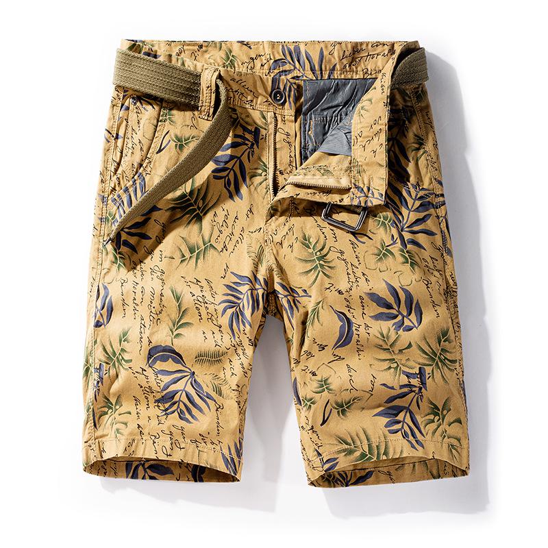 Men's Trendy Patterned Workwear Shorts: Fashionable & Versatile Summer Style