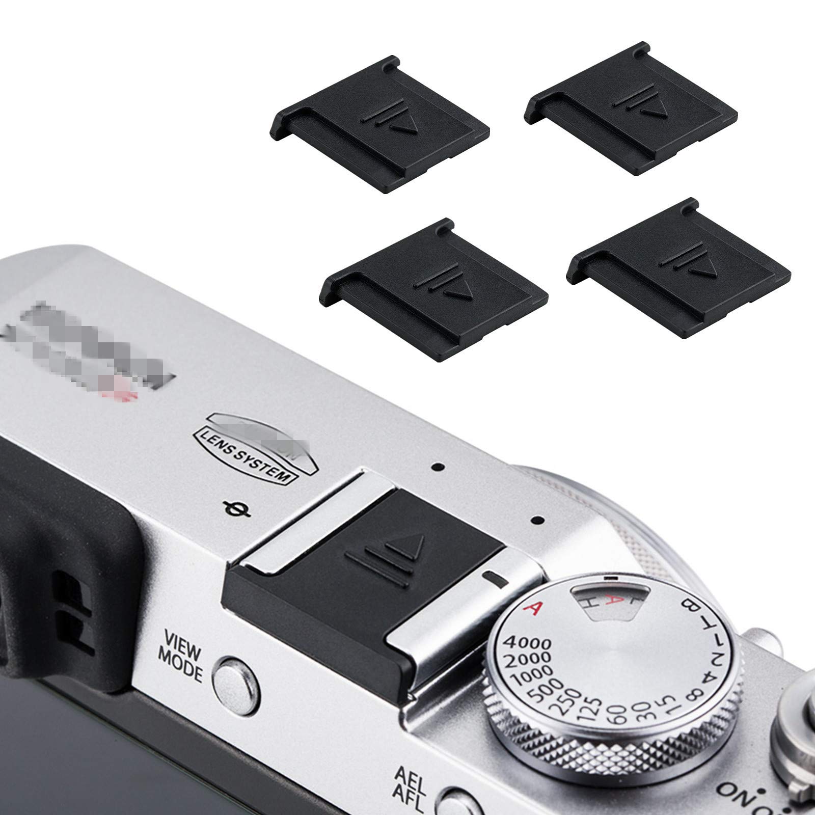 

Pack of 4 JJC Hot Shoe Covers for Fujifilm X half GFX 50S II GFX100RF, X-M5, X-E5, X100VI, X-T50, X-T5, X-H2, X-H2S, X-E4, X-S10, X100V, X-T4, X-T3,