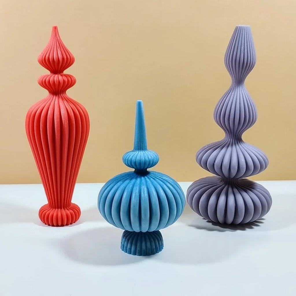 Large DIY Vase Shaped Candle Silicone Mold Roman Column Candle Silicone Mold Table Lamp Shaped Resin Gypsum Silicone Mold