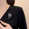 Exquisite Purple Lavender Brooch Women's Brooches Crystal Rhinestone Bouquet Pins Clothing Coat Jewelry Gift