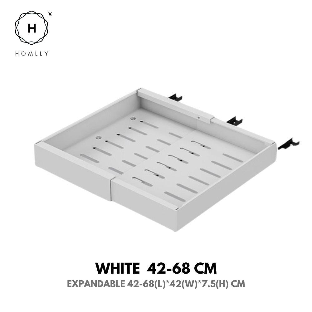HOMLLY Expandable Roll Out Organizer Drawer for Kitchen Cabinet Pantry or Bathroom Storage (Width 32-68 Cm)
