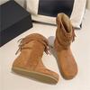 Women's Short Boots New Vintage Suede Casual Ankle Botas Women Solid Tassel Flat Bottom Females Shoes Botas Mujer