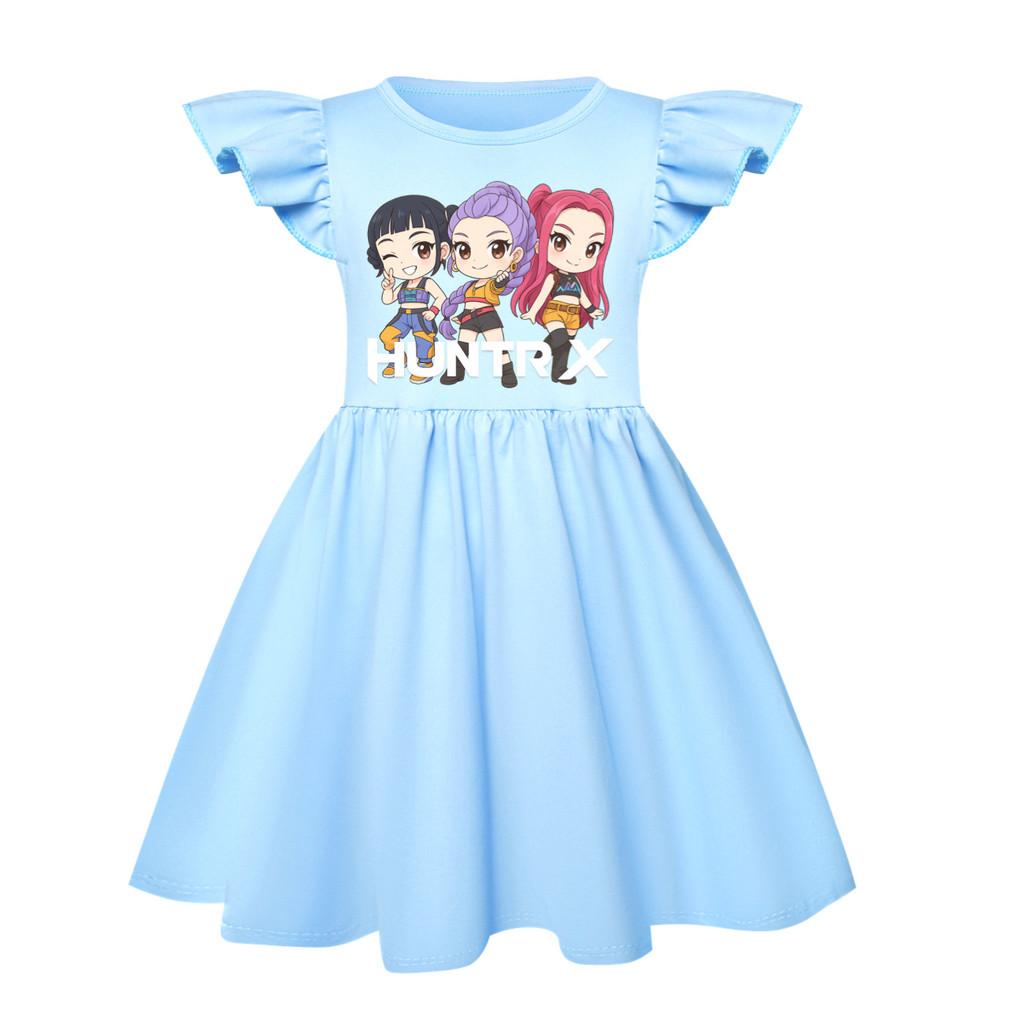5015 Kids Girls Mira Zoey Rumi Printed Ruffle Short Sleeves Casual Dress
