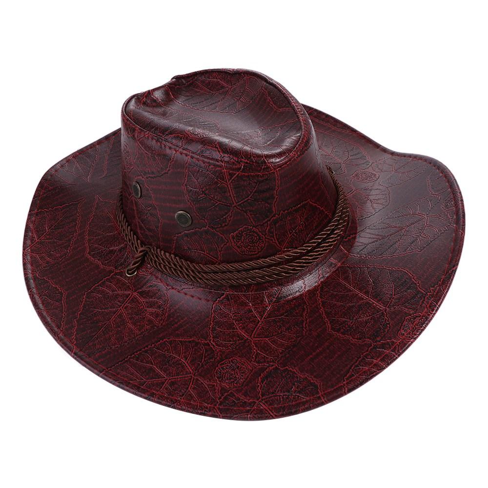 Elegant Cycling Caps Knight Hat Sun Protection Caps Climbing Hats Sunscreen Caps Western Cowboy Hats PU Leather Summer Sun Hats