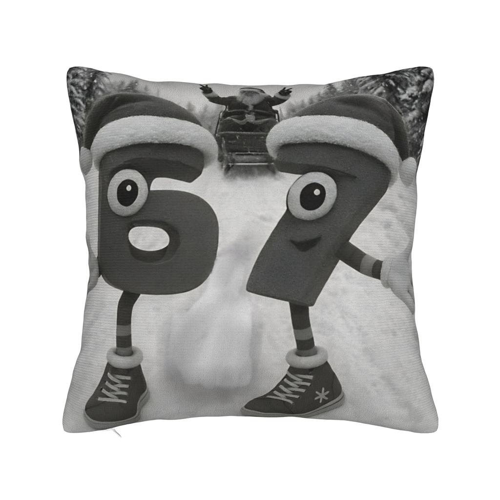 Decorative Pillowcase 67 Six Seven Christmas Bruh Funny Italian Brainrot Meme Product Pillow Case Cover Zippered Multi-Size