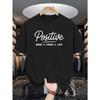POSITIVE MIND VIBES LIFE Herren Sommer Kurzarm-T-Shirts, Modische und Trendige Bedruckte Herren Unterhemden, Für männliche Teenager im Frühling