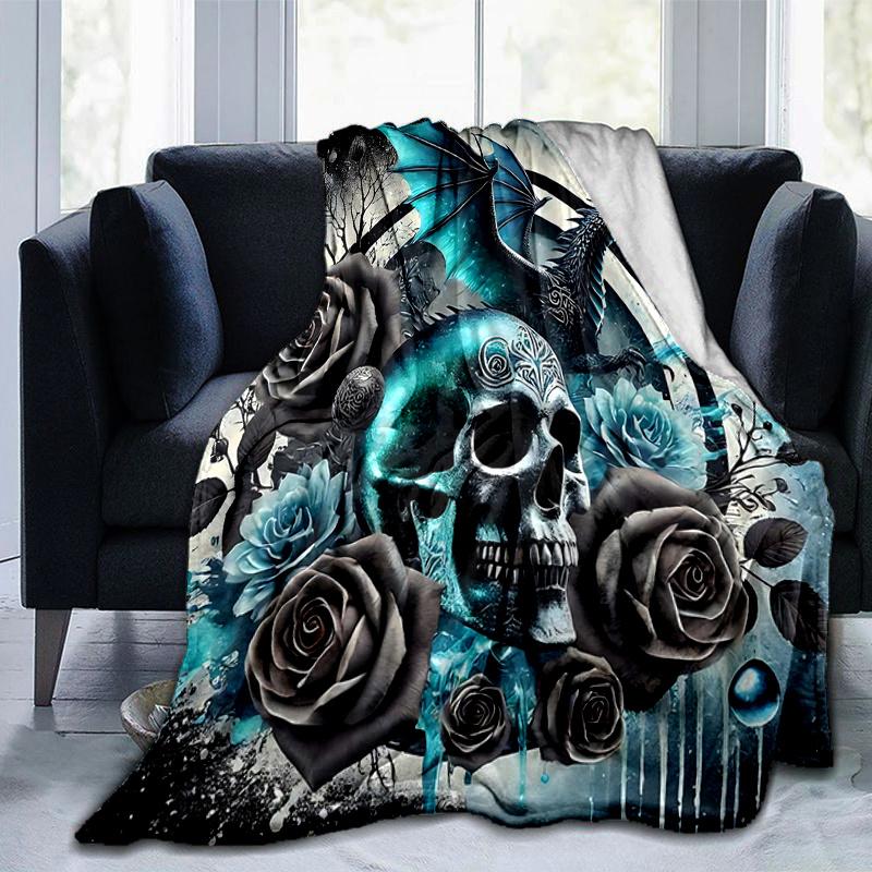 1pc Blue Dragon's Whisper Blanket Room Decor, Soft Bedding Cover, Living Room .K010