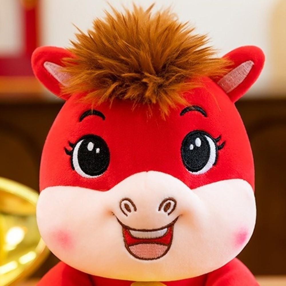 Cartoon Plush Chinese Horse Mascot Stuffed Animal 20cm Plush Doll Plush Stuffed Animal Toy Festival Decoration
