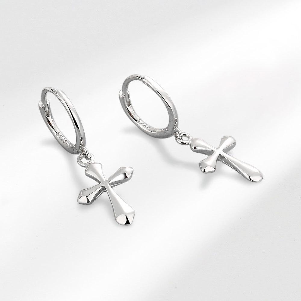 Minimalist Personalized Cross Stud Earrings For Women Fashionable Trendy Jewelry Elegant Daily Wear Accessories