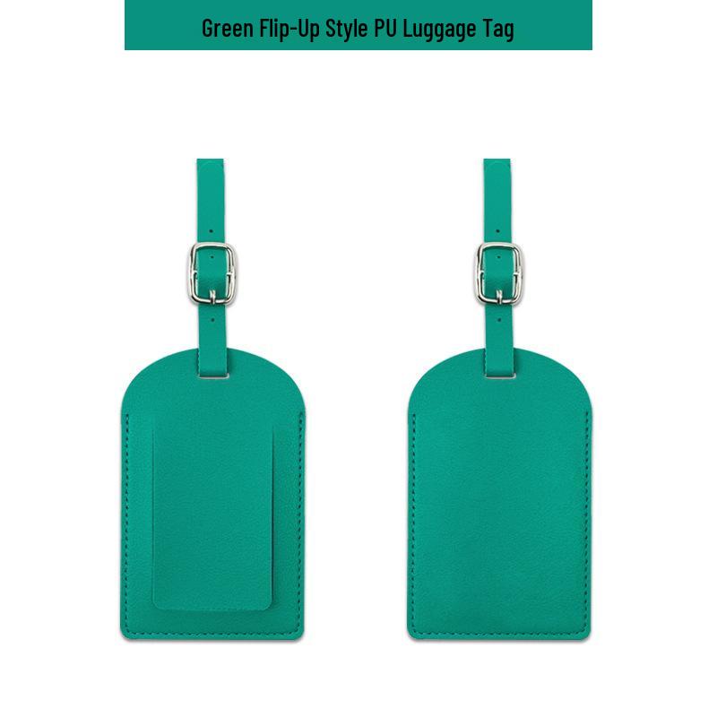 Customizable Soft PU Leather Luggage Tag with Logo and Travel Info Slot
