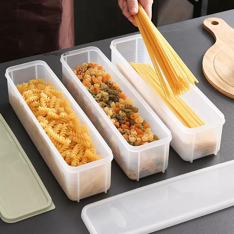 Rectangle Fresh Box Noodle Plastic Food Preservation Sealed Container for Fruit Storage in Refrigerator - Kitchen Home Tool