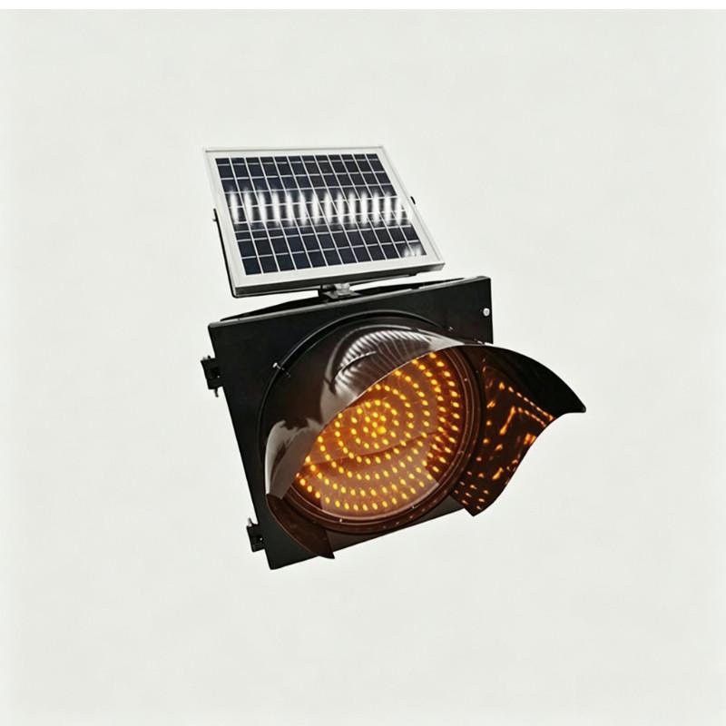 300mm 18V/7AH/8W Outdoor Waterproof Solar Powered Amber Flashing Warning Light LED Traffic Safety Beacon Lamp