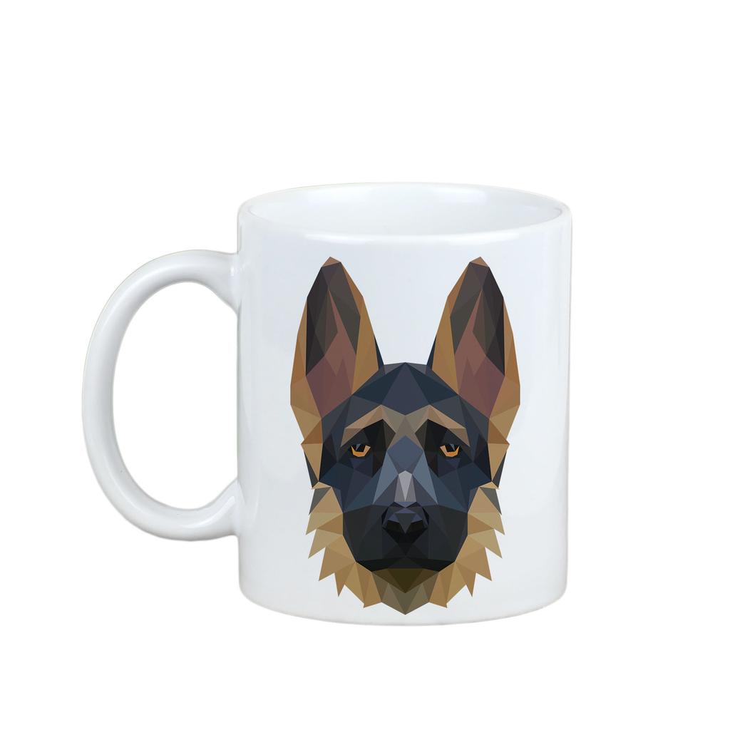 Owczarek Niemiecki, Alsatian I -Kubek Ze Zdjęciem I Napisem Geometryczny Pies Art-Dog