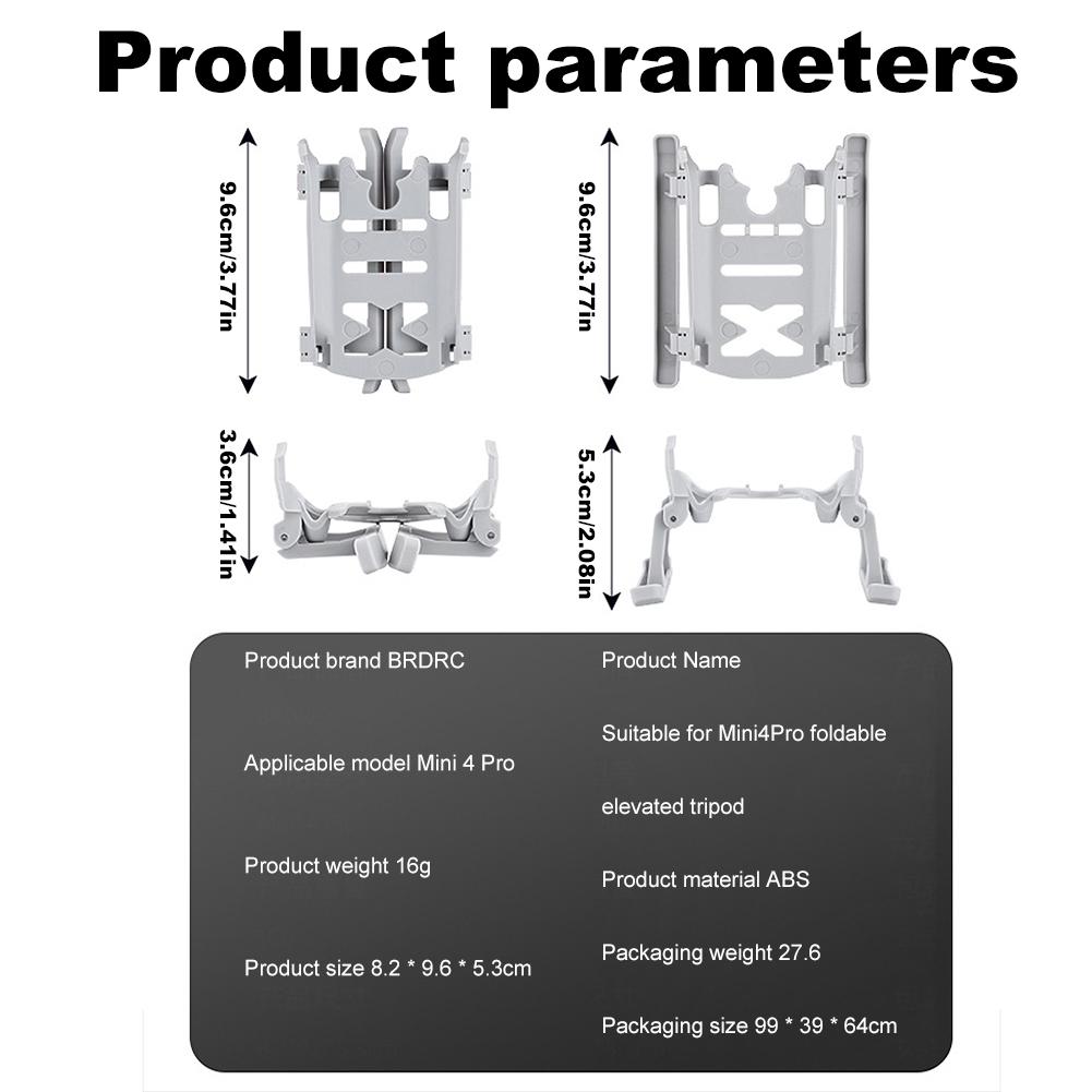 Foldable Landing Gear For DJI Mini 4 Pro Expanded Bracket Prevent Protection Increased Height 20 MM Leg Drone Accessories
