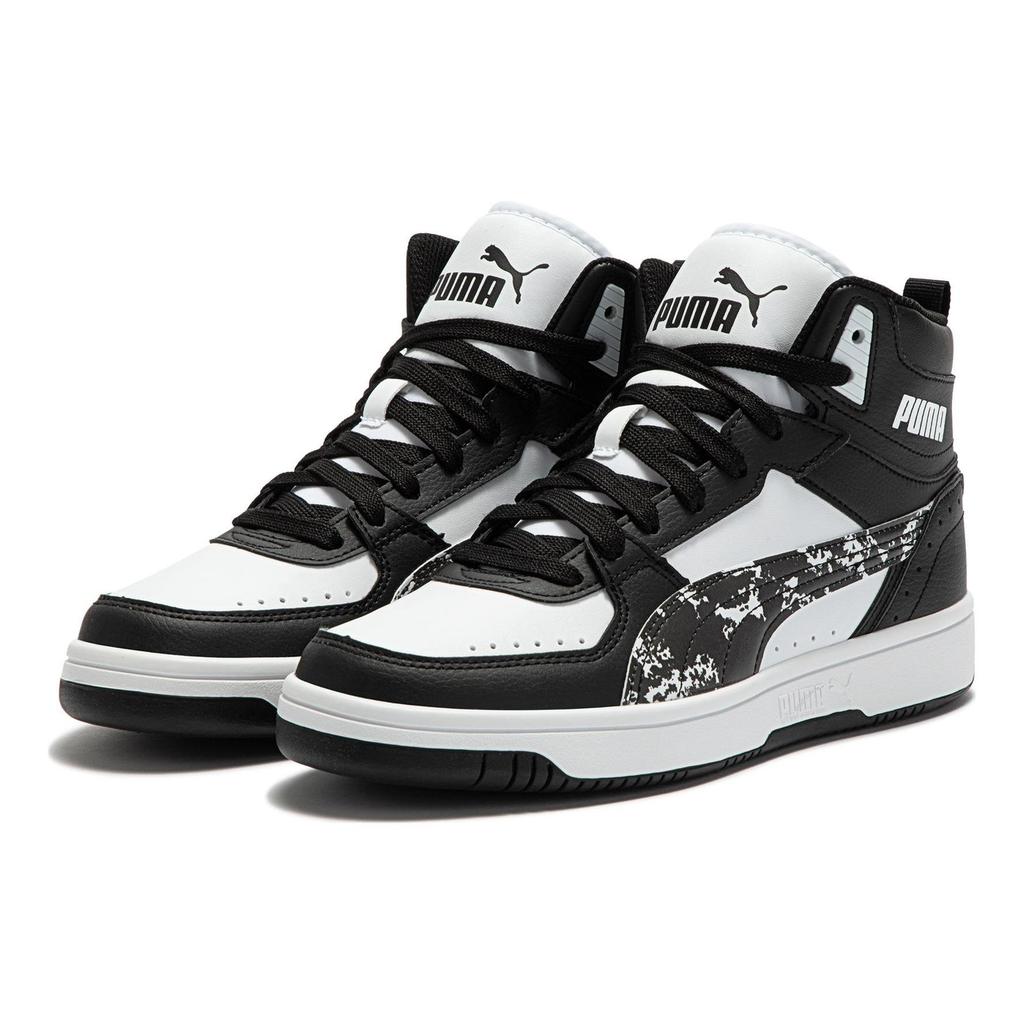 Puma Rebound Joy Camo Leather High-Top Sneakers Unisex Sneakers Black White 391904-01