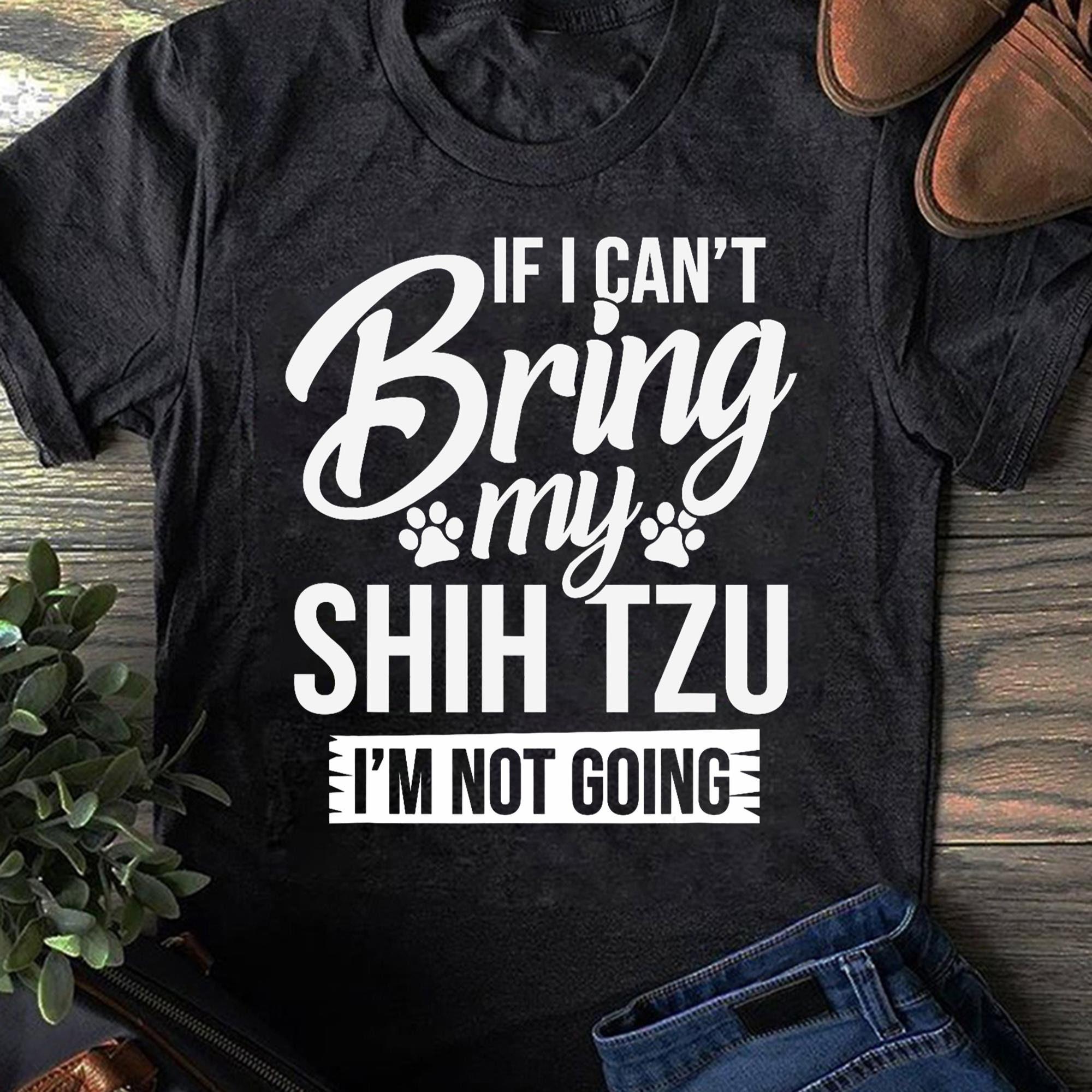 Funny Shih Tzu Lover T-Shirts Dog Mom Women Tops Cotton Tees S чёрный