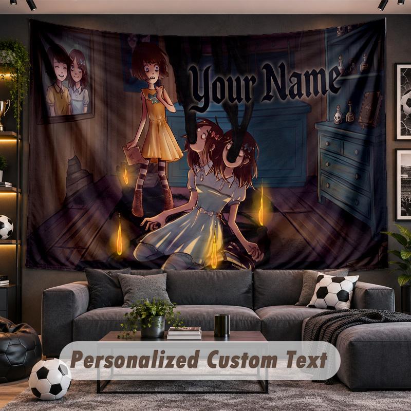 Fran Bow Personalized Tapestry Support Custom Name, Wall Art Home Decoration
