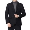 InnoBase Wool Blend Tailored Size Men's Blazer, Melton, Jacket, Business, Commuting, Outerwear, Warm, Thick, Stylish, Casual, Fall/Winter (Black, 2XL)