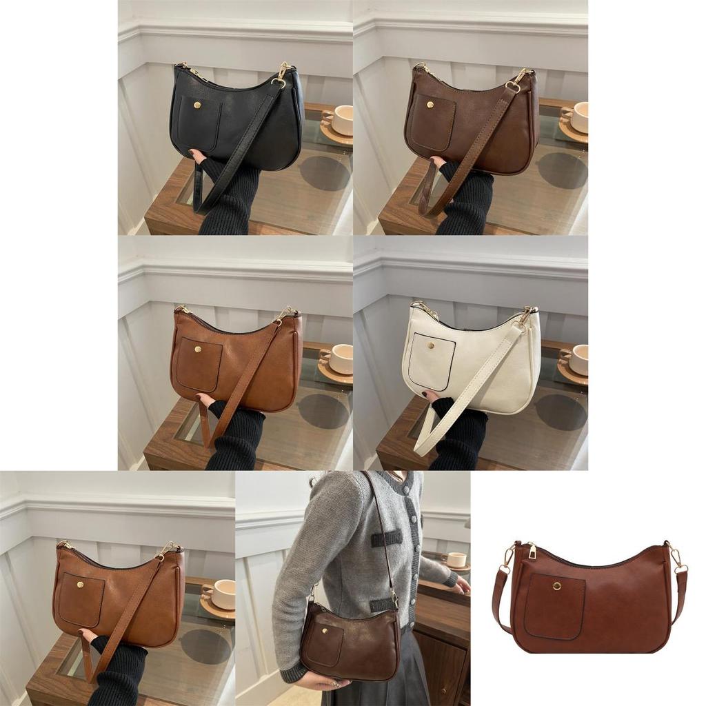 Niche Texture Minimalist Single Shoulder Underarm Bag Crossbody With Closure Zip