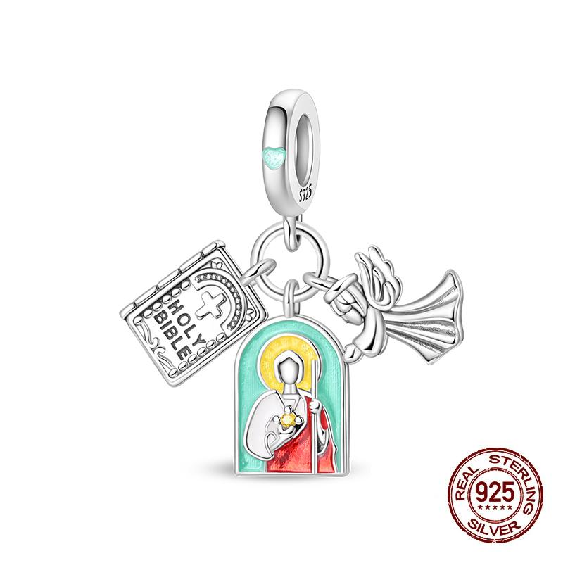 Original New Copper Prayer Virgin Mary Charms Beads Fit Necklace Bracelet Accessory Diy Jewelry For Women Gift