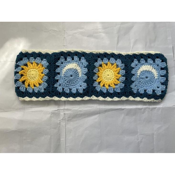 Handmade Crochet Sun and Moon Car Steering Wheel Covers Universal 14-15 inch for Women and Men (Steering Wheel Cover)