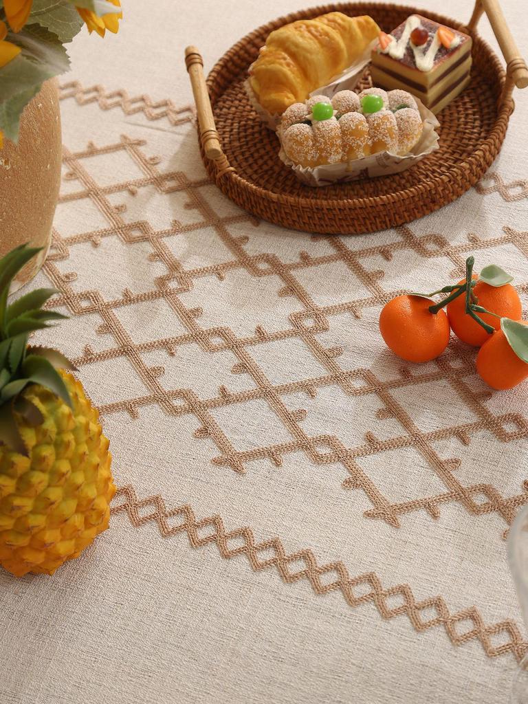High-End Linen Tablecloth: Luxury Solid Color, Thickened, Oilproof, Non-slip Dining & Coffee Table Cover
